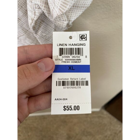 Alfani Mens Linen Stretch Polo Shirt Fresh Cement Design XL Comfortable NEW - Picture 4 of 8